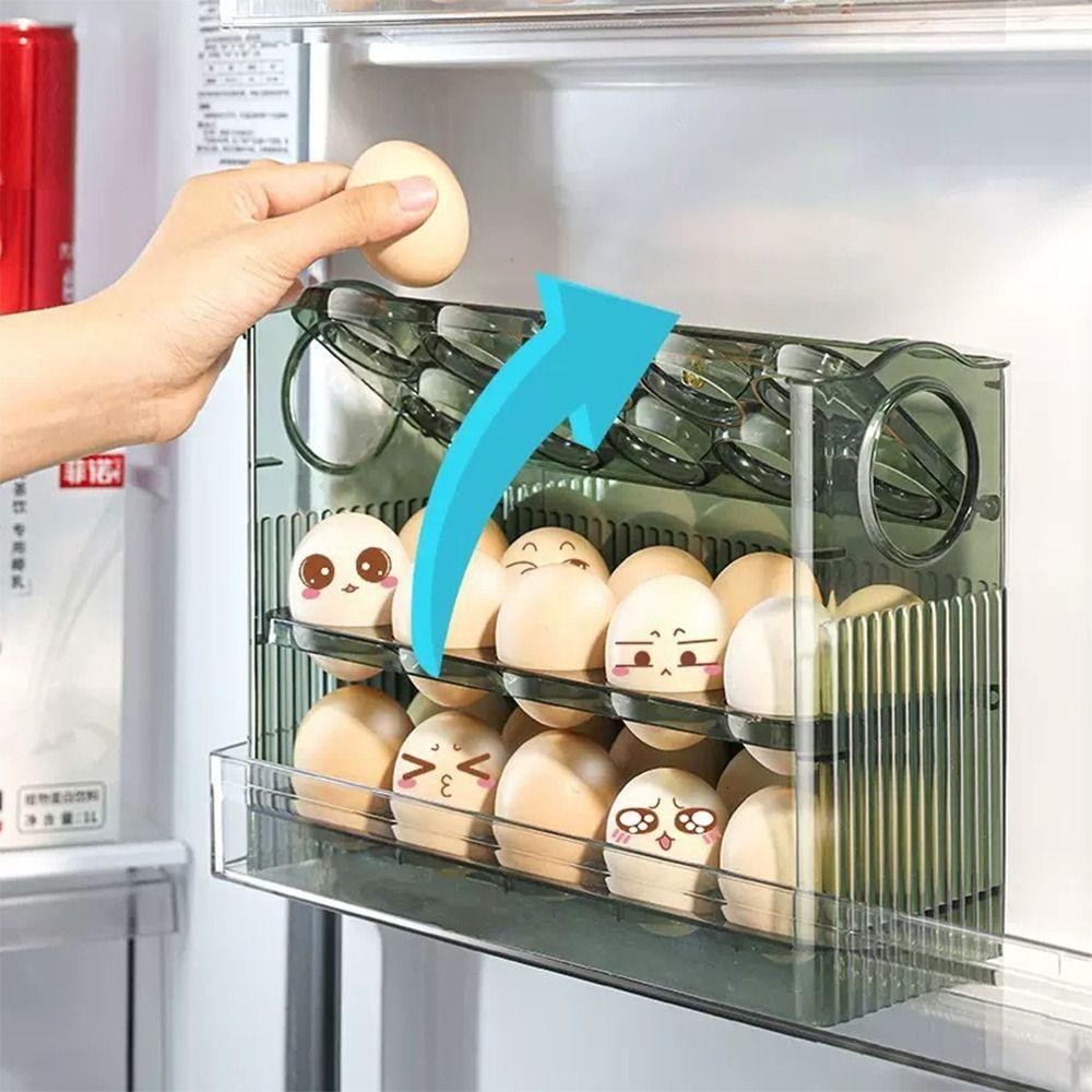 Khay Trứng JiGG, Hộp Đựng Trứng Có Thể Lật Đĩa, Tiết Kiệm Không Gian 30 Lưới Nhà Bếp Tủ Lạnh Chuyên Dụng Hộp Bảo Quản Trứng Để Bảo Quản Nhà Bếp