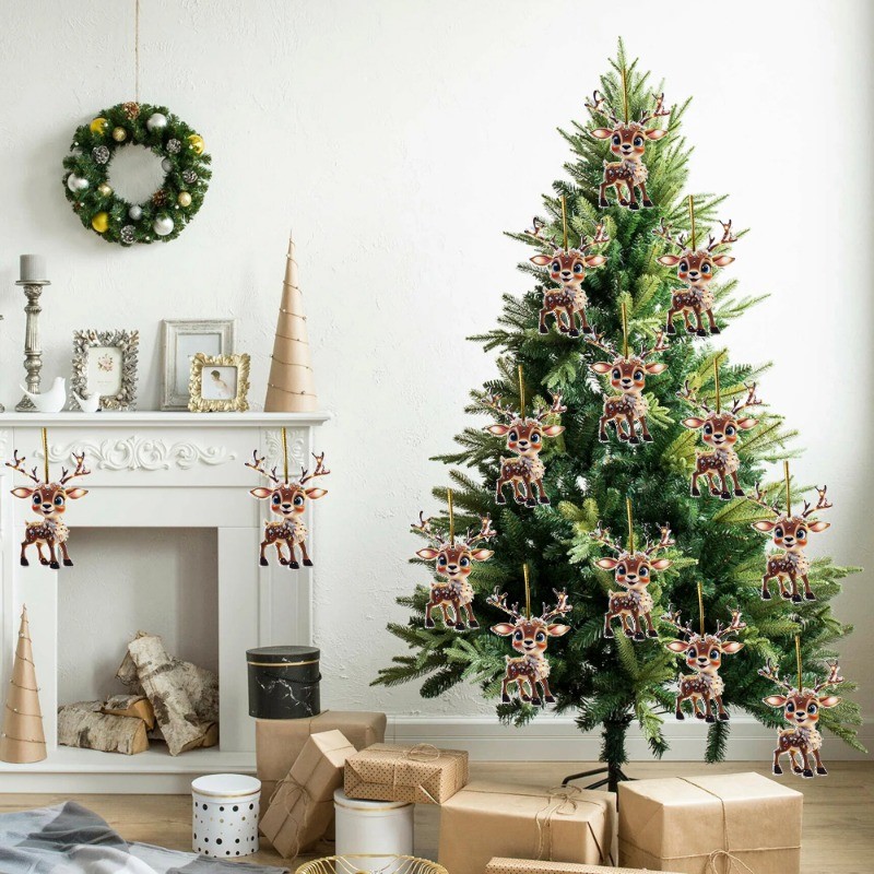 1-5 Cái Đồ trang trí treo cây Giáng sinh - Mặt dây chuyền ông già Noel nai sừng tấm Giáng sinh - Đồ dùng trang trí sân vườn dự tiệc tại nhà - Acrylic, Dễ thương, Hoạt hình, Đa phong cách