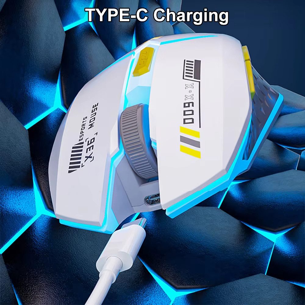 Chuột Không Dây Mới RGB Chuột Chơi Game Đèn Nền Chế Độ Kép Bluetooth 5.4 Chuột 2.4G Sạc Im Lặng Chuột 1600 DPI Chuột Cho PC Laptop