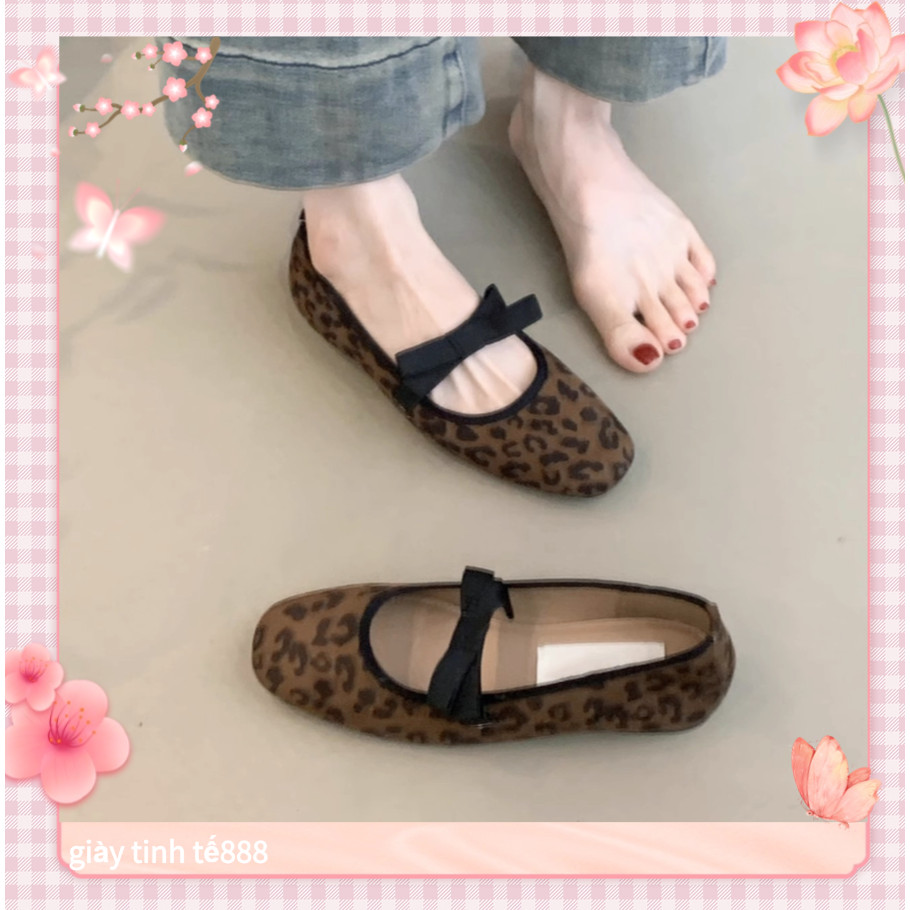 🔥Còn hàng🔥Giày búp bê mềm Giày ballet gót thấp Thiết kế nơ（size35-40）