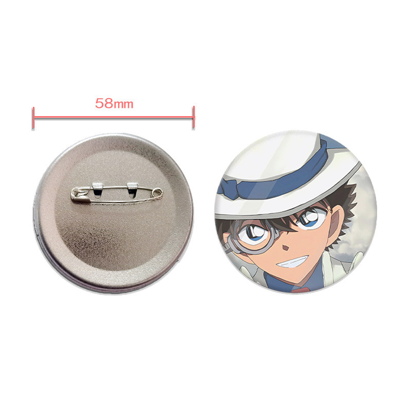 HK1 Thám Tử Lừng Danh Conan Tinplate Huy Hiệu Conan Edogawa Gương Móc Khóa Phụ Kiện Anime Ngoại Vi KH1