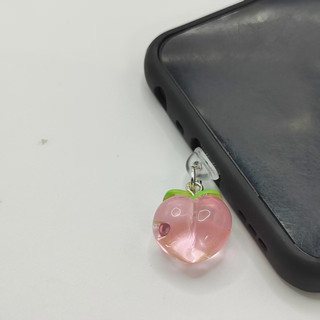 Điện Thoại Di Động Trang Trí Chống Bụi Cắm DIY Nhựa Mô Phỏng Mềm Đào Nhỏ Mặt Dây Chuyền Điện Thoại Di Động Lỗ Chống Bụi Cắm