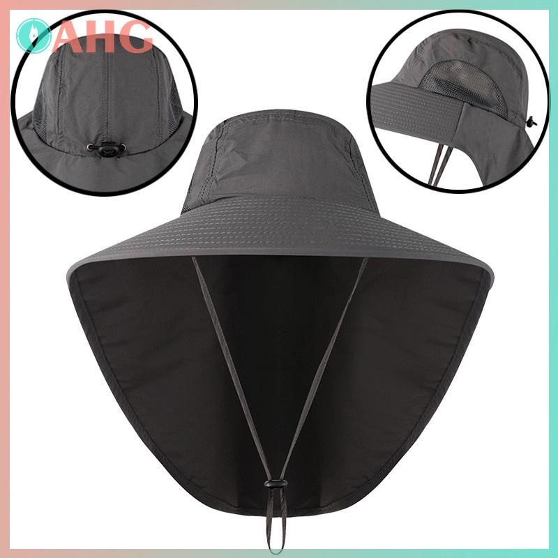 Mũ chống nắng vành rộng cho nam, làm từ nylon, điều chỉnh được và chống nước, phù hợp đi bộ đường dài và cắm trại