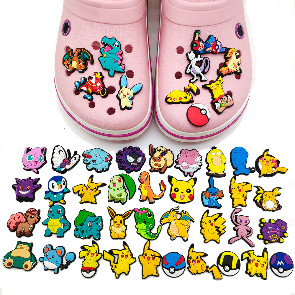Hoạt Hình Dễ Thương Pikachu Pokemon Series Giày Hoa Trang Trí Tự Làm Lỗ Giày Khóa Giày