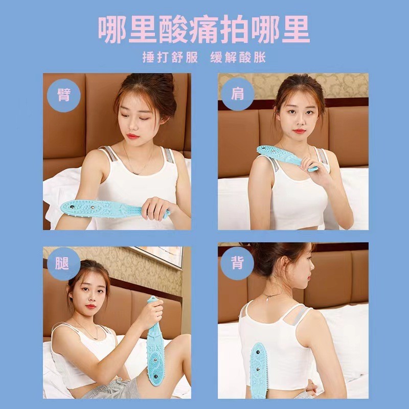 Hình Cá Pasha Ban Silicone Hộ Gia Đình Paip Sức Khỏe Kinh Tuyến Lòng Bàn Tay Massage Sức Khỏe Paip Búa Paip Stick Massage Stick XIMX