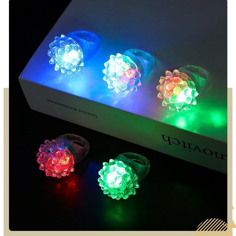 ✨Dạ Quang Vòng Dâu LED Cao Su Mềm Ngón Tay Ánh Sáng Bán Chạy Nhất Sản Phẩm Nóng Vòng Đồ Chơi 25.7.16