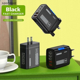[sportoutdoor] Bộ sạc điện thoại di động 240W 5 cổng 2 USB 3 loại C PD QC 3.0 Bộ sạc tường US EU Cắm cho [ra]