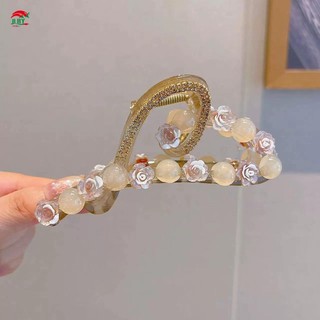 Kẹp Tóc Sang Trọng Với Thiết Kế Lấp Lánh Ngọc Trai và Họa Tiết Hoa Hồng - Phụ Kiện Tạo Kiểu Tóc DIY