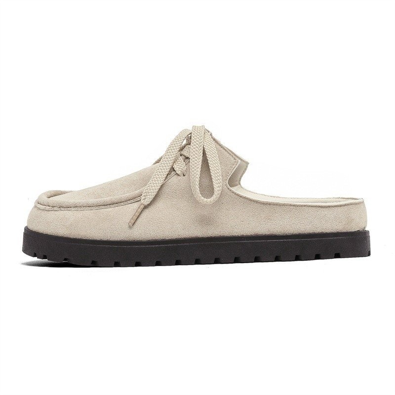Nam Đế Dày Ngón Chân Một Chân Mùa Hè Mặc Ngoài Mới Retro Ren-Up Birkenstock Giày Nửa Trượt Kangaroo