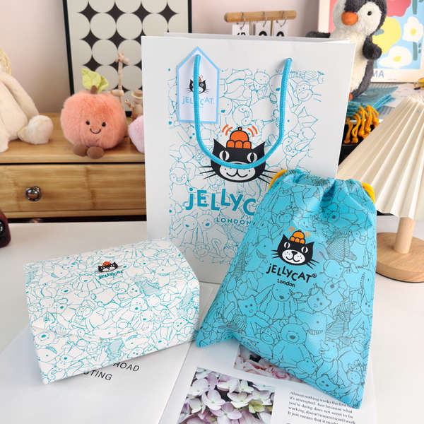 ▲ Hộp quà tặng ▲ Quà Tặng Hộp Bao Bì Làm Đồ Handmade Jellycat kích thước nhỏ hộp quà bao bì túi bụi màu xanh nguyên bản túi giấy màu túi xách