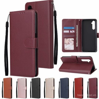Ốp Lưng Cho Realme 6 5 5i 5s 6i 3 x2 Pro XT X50 C3 Ốp Lưng Điện Thoại Flip Cover pu Ví Da Có 3 Thẻ Túi Ảnh TPU Silicon