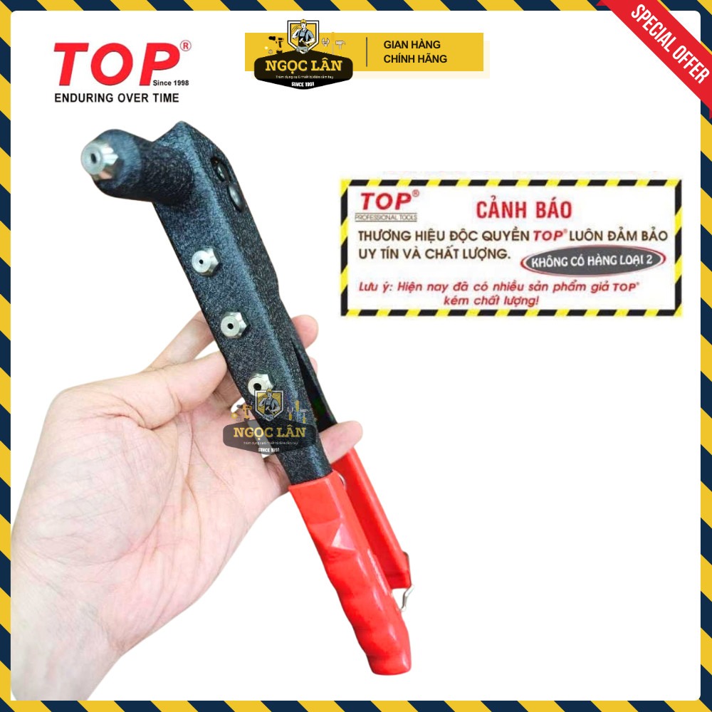 [Chình hãng TOP] Kìm rút rive TOP rút tán đinh rive nhôm hàng Đài Loan thép CR-V cao cấp (mã TB-724)