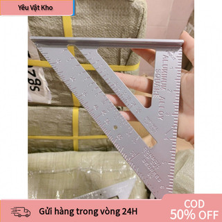 [COD] Eke thước ke góc vuông hợp kim nhôm 18cm, thước tam giác đo góc, không cong vênh, siêu bền