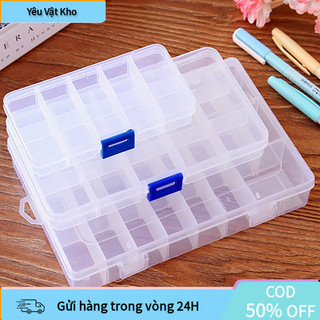 [COD] Hộp Nhựa Nhiều Ngăn Đựng Trang Sức, Đồ Handmade – Trong Suốt, Nhỏ Gọn, Đóng Mở Dễ Dàng
