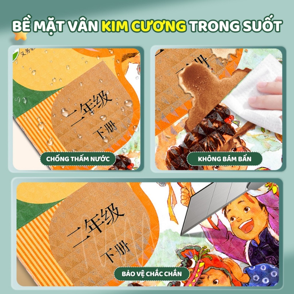 Decal Bọc Sách Vở Học Sinh Nhiều Kích Thước - Cuộn Decal Trong Suốt Tự Dính, Chống Nước, Bảo Vệ Bìa Sách Bền Đẹp