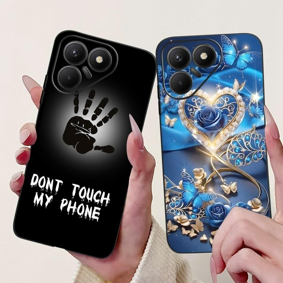 Dành Cho Tecno Pova 7 4G Ốp Lưng LJ6 Silicon Hoạt Hình Dễ Thương Sang Trọng Bướm Thời Trang Thoáng Mát Sơn Mặt Sau Cho Techno Pova7 4G Vỏ Điện Thoại Màu Đen