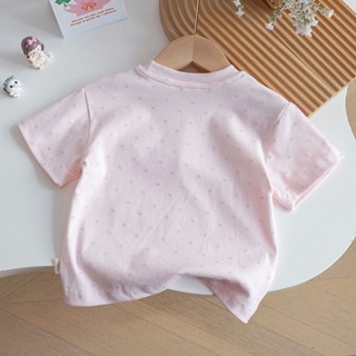 Mùa Hè Phong Cách Mới Bé Gái Ngọt Ngào Ren Áo Thun Tay Ngắn Ren Cho Bé In Full Phiên Bản Hàn Quốc Trẻ Em Top