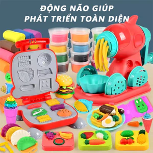Bộ Đất Nặn Đồ Chơi Nấu Ăn Cho Bé 40pcs Chi Tiết Đầy Đủ, Bé Tự Làm Các Món, An Toàn Sáng Tạo