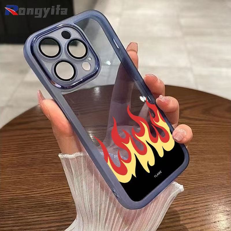 Ốp Điện Thoại Họa Tiết Ngọn Lửa Hoạt Hình Cho Xiaomi Poco X7 Pro F7 Ultra M7 Pro X6 Neo M6 Plus F6 Pro X5 Pro M5 M5S M4 4G 5G Vỏ Trong Suốt Bảo Vệ Ống Kính Mát Chống Sốc Ốp Lưng Mềm