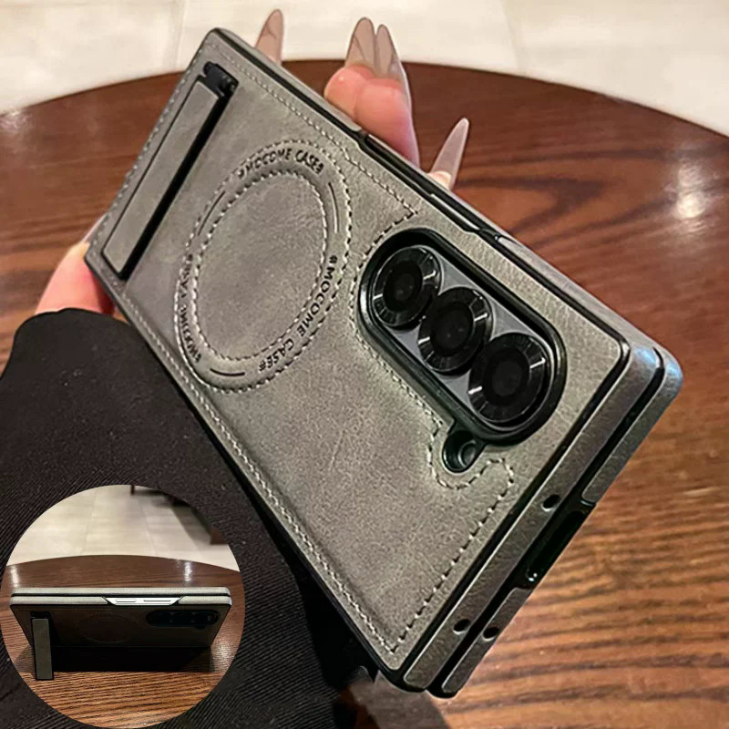 Dành Cho Samsung Galaxy Z Fold 6 Gấp Đứng Dành Cho Samsung Z Fold 5 Từ Tính Sạc Dành Cho Galaxy Z Fold 7 4 3 Retro Bao Da