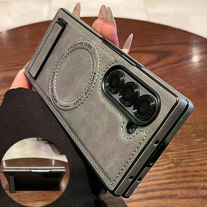 Dành Cho Samsung Galaxy Z Fold 6 Gấp Đứng Dành Cho Samsung Z Fold 5 Từ Tính Sạc Dành Cho Galaxy Z Fold 7 4 3 Retro Bao Da
