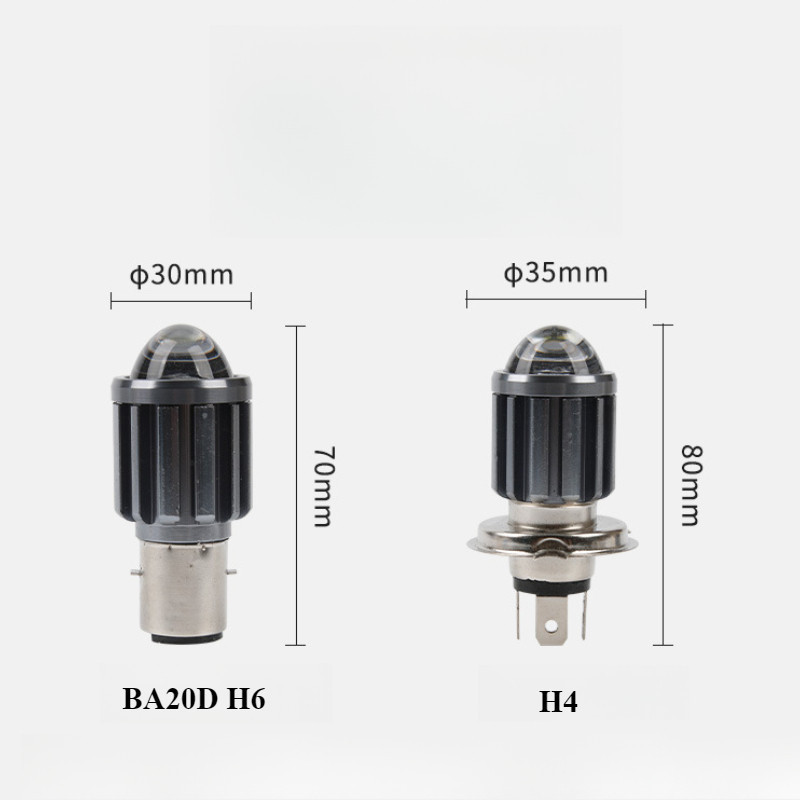 Đèn pha LED xe máy H4/BA20D, Siêu sáng 2 màu (trắng/vàng), chống chói, dễ lắp cho mọi dòng xe