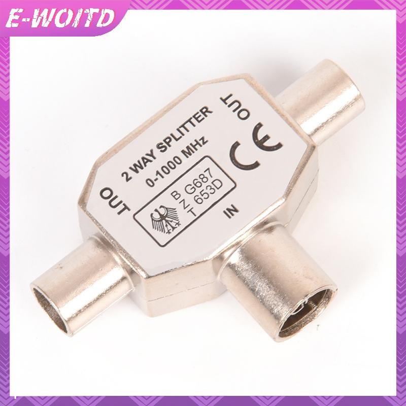 E-WOITD PAL TV IEC DVB-T 1F / 2M Bộ chia tín hiệu Ăng-ten đồng trục trên không 2 chiều Kim loại trong nhà E-WOITD