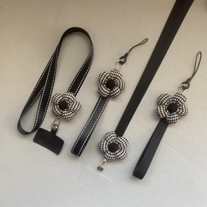Cửa hàng mới!!!Houndstooth Hoa Ốp Lưng Điện Thoại Dây Miếng Dán Thẻ Treo Cổ Dây Đeo Cổ Tay Ngắn Đeo Ngang Có Thể Điều Chỉnh Điện Thoại Di Động Phụ Kiện Đa Năng