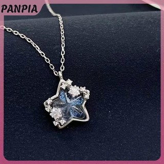 PANPIA-Mặt Trăng Pha Lê Thời Trang Đơn Giản Pentagram Trái Tim Mặt Dây Chuyền Vòng Cổ Dành Cho Nữ Cô Gái Tính Khí Thanh Lịch Giả Tưởng Vòng Cổ Trang Sức Quà Tặng