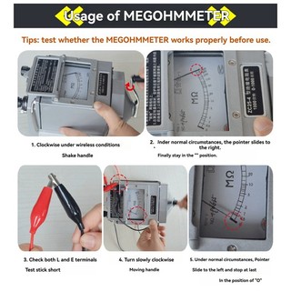 Máy kiểm tra điện trở cách nhiệt ZC25-4 1000V Tramegger Electrician Megohmmeter Tay quay tramegger