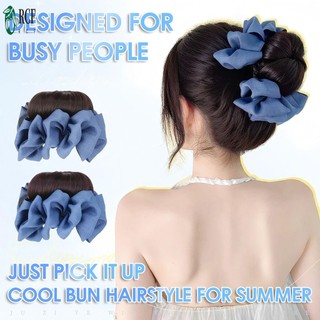 Tousled Updo Hairpieces với Kẹp Updo Phần Mở Rộng Tóc Mũ Đa Năng Phụ Kiện Tóc Mũ Đội Đầu