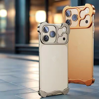[JLK] Ốp Điện Thoại Cản Kim Loại lrregular Cho IPhone 16 15 14 Plus 13 12 Pro Max Có Bảo Vệ Phim Ống Kính Vỏ Chống Sốc Hợp Kim Nhôm Trần