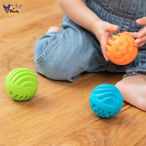 3x Silicone Cảm Giác Bóng Bộ Đa Năng Silicon Dễ Dàng Vệ Sinh Nhai Răng Đồ Chơi Khám Phá Cảm Giác