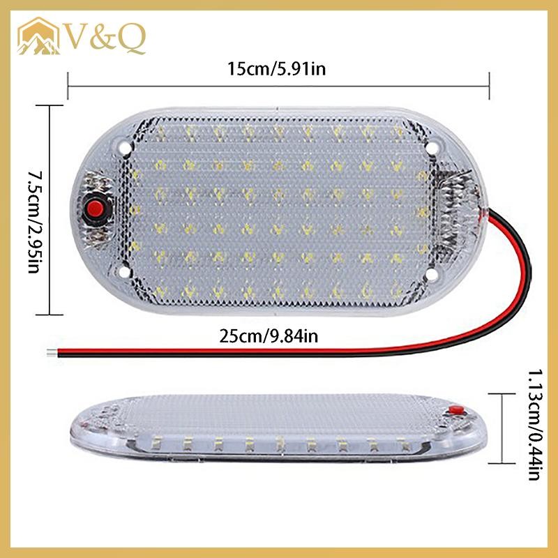 Littleloves1 60LED 12V-85V LED Xe Ô Tô Mái Vòm Trần Đèn Đọc Sách Nội Thất Mái Xe Nâng Ô Tô Độ Sáng Cao Cabin Dải Ánh Sáng EN