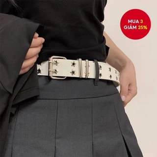 Thắt lưng nữ Y2K Punk - Thắt lưng buộc đinh tán có thể điều chỉnh hai viền & hông cho trang phục dạo phố / tiệc tùng