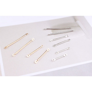 Hoa tai hình tam giác hình học tối giản diy sắt phụ kiện bông tai Bông tai vàng bạc thanh kết nối hai lỗ trang sức Hàn Quốc