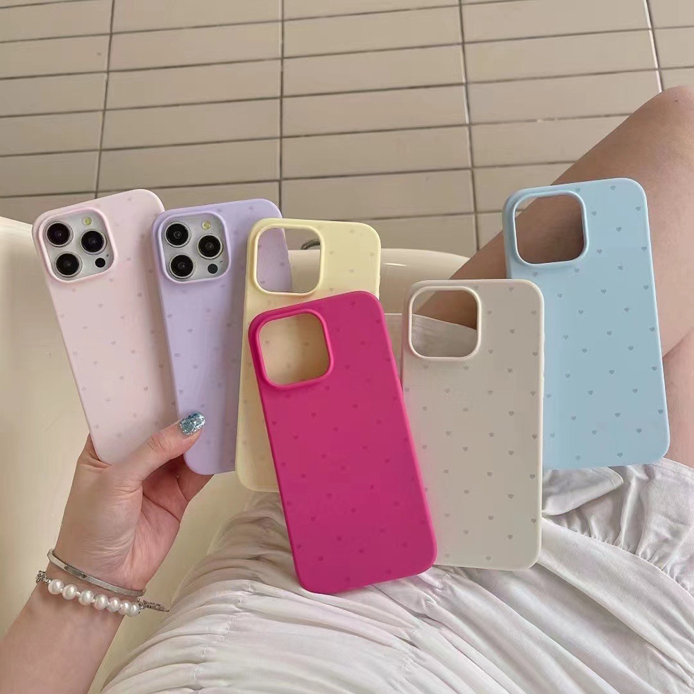 Ốp điện thoại silicon lỏng hình trái tim MulticolorLove cho iPhone 17 Pro Max 16 Plus 15 14 13 12 Pro Max Bảo hiểm toàn diện Vỏ mềm bảo vệ chống sốc