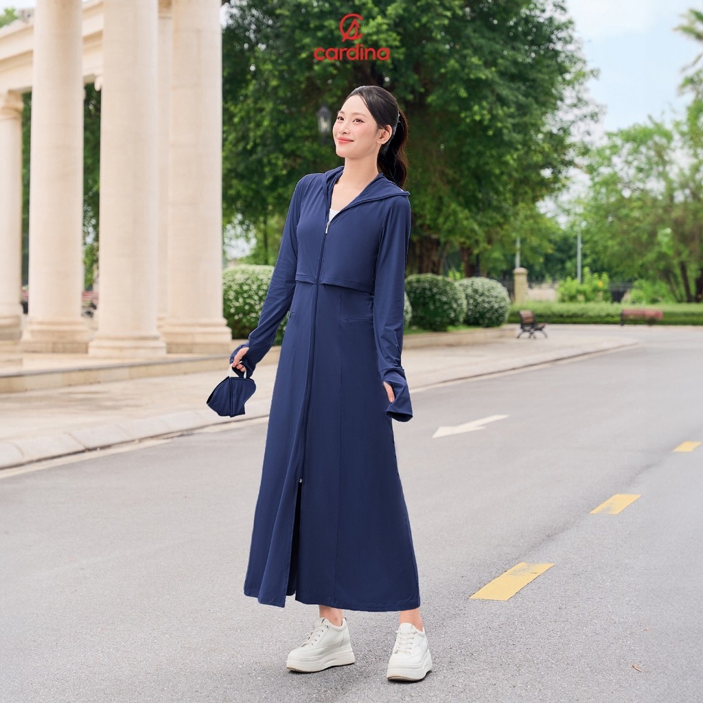 Áo chống nắng nữ CARDINA thiết kế 2 tầng Icetext 2 lớp chống tia cực tím hiệu quả cs UPF  50+4CHT01