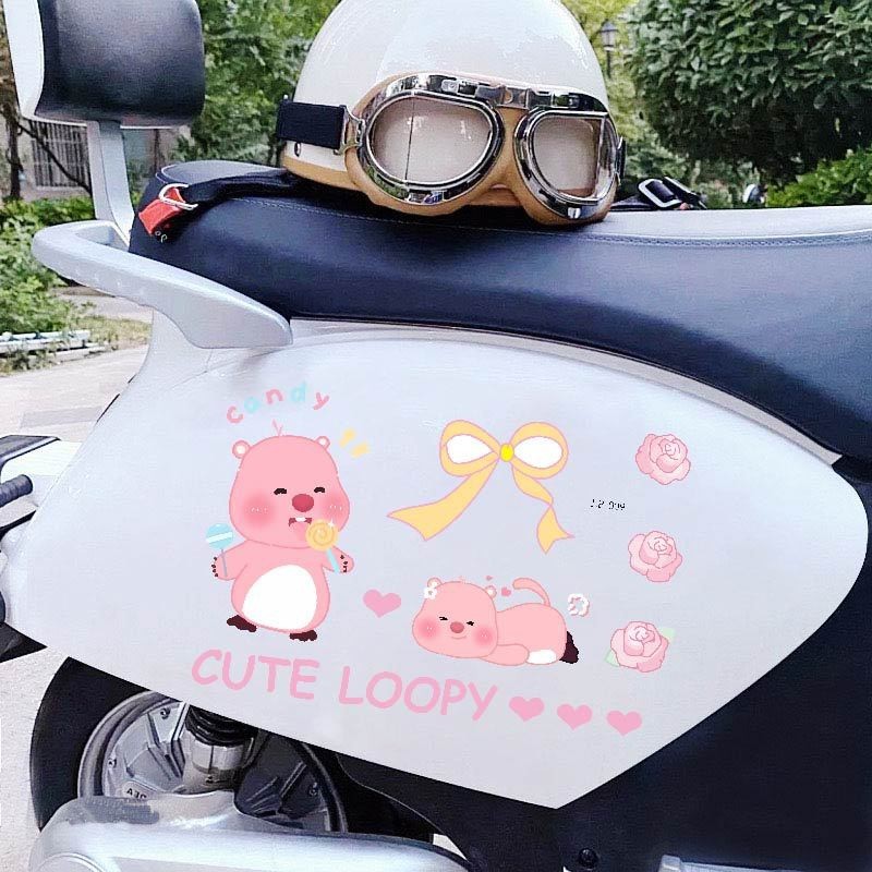 Loopy xe máy nhãn dán hoạt hình hải ly nhãn dán trang trí xe máy xe máy nhãn dán chống thấm nước