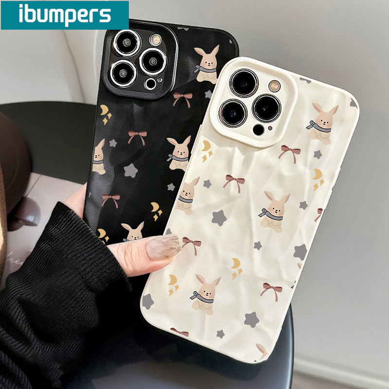 ibumpers Ốp lưng Iphone Hàn Quốc Coquette Hồng nơ Thỏ In Hình nhám Ốp Điện Thoại Mỏng Silicone Mềm Chống Bẩn Chống Sốc Cho Iphone 15 14 12 13 11 Pro Max IP 7 8 Plus Iphon X XS XR Xs Max