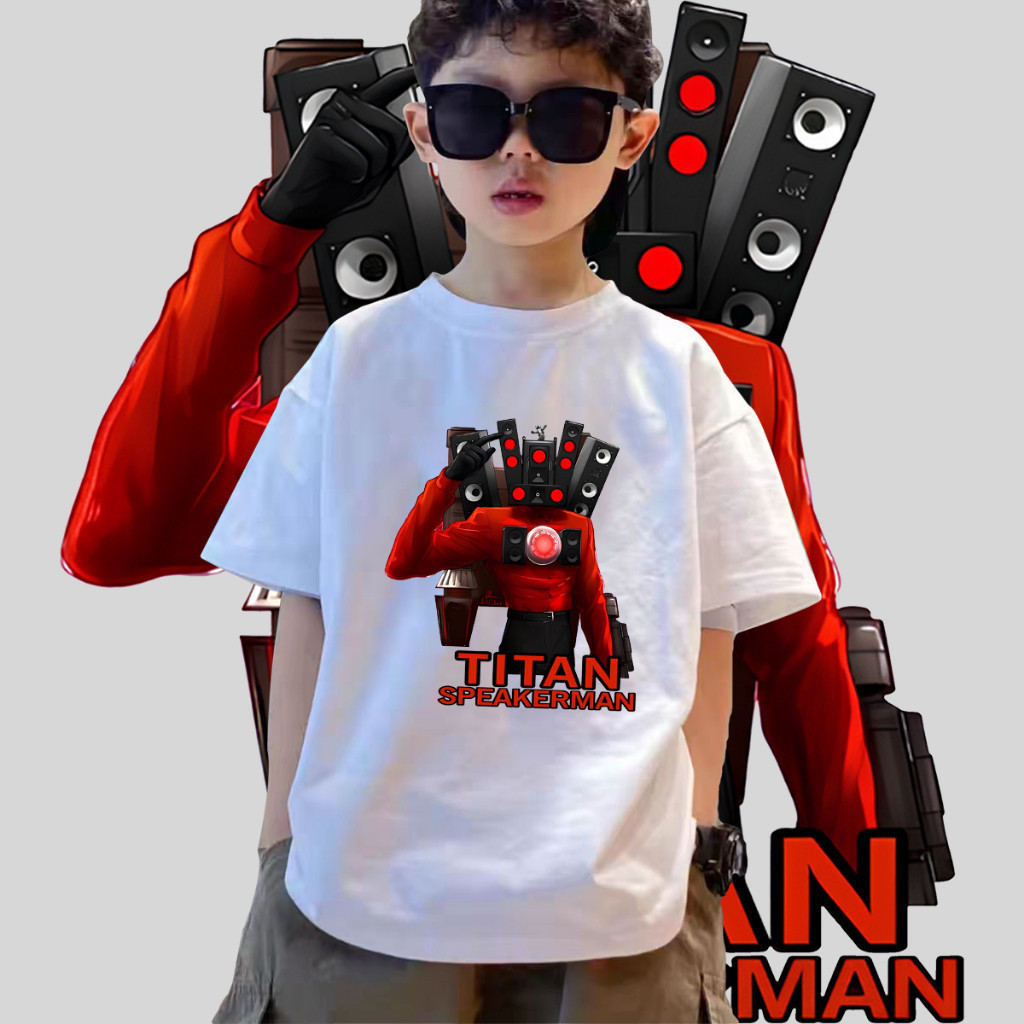 2024 Mẫu Mới Casual sang trọng Skibidi Toilet Titan Cameraman Kids Tee Hợp thời trang và đa năng