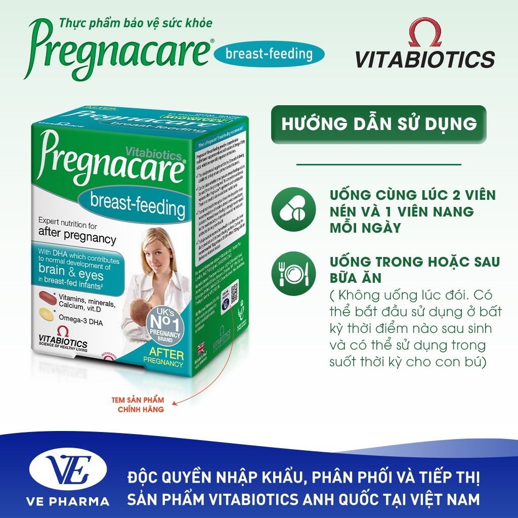 Hàng Anh-Pregnacare Breast Feeding Vitamin Tổng Hợp Cho Mẹ Sau Sinh 84 ViênSSĐT
