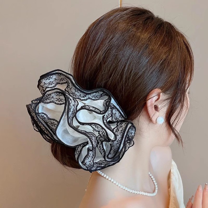 Dây Buộc Tóc Voan Ren Lớn 4 Lớp Tiểu Thư Xinh Xắn Hàn Quốc Phụ Kiện Tóc Nữ Và Bé Gái Empoli
