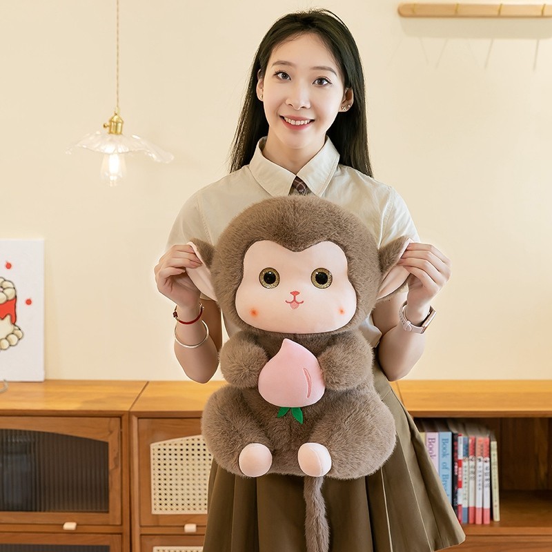 Rytanda Khỉ Sang Trọng Đồ Chơi Đào Dễ Thương Ôm Khỉ Búp Bê 2 Trong 1 Trái Cây Động Vật Gối Gấu Bông Quà Tặng Sinh Nhật Trẻ Em Quà Tặng Cho Bạn Gái Quà Tặng Giáng Sinh