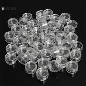 Kuzhen 50pc Bình kem trong suốt Chai mỹ phẩm Hộp đựng nồi trong suốt cho móng tay HOT