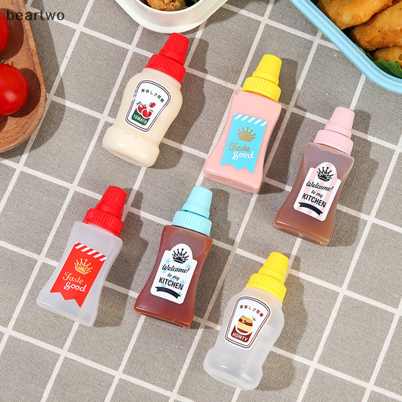 < Beartwo > 2 Chai Nước Sốt Gia Vị Di Động Sốt Cà Chua Salad Hộp Đựng Đẹp
