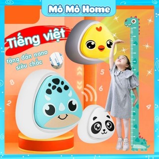 Chuông bấm tăng chiều cao TIẾNG VIỆT Thước Đo Chiều Cao dán tường cho bé