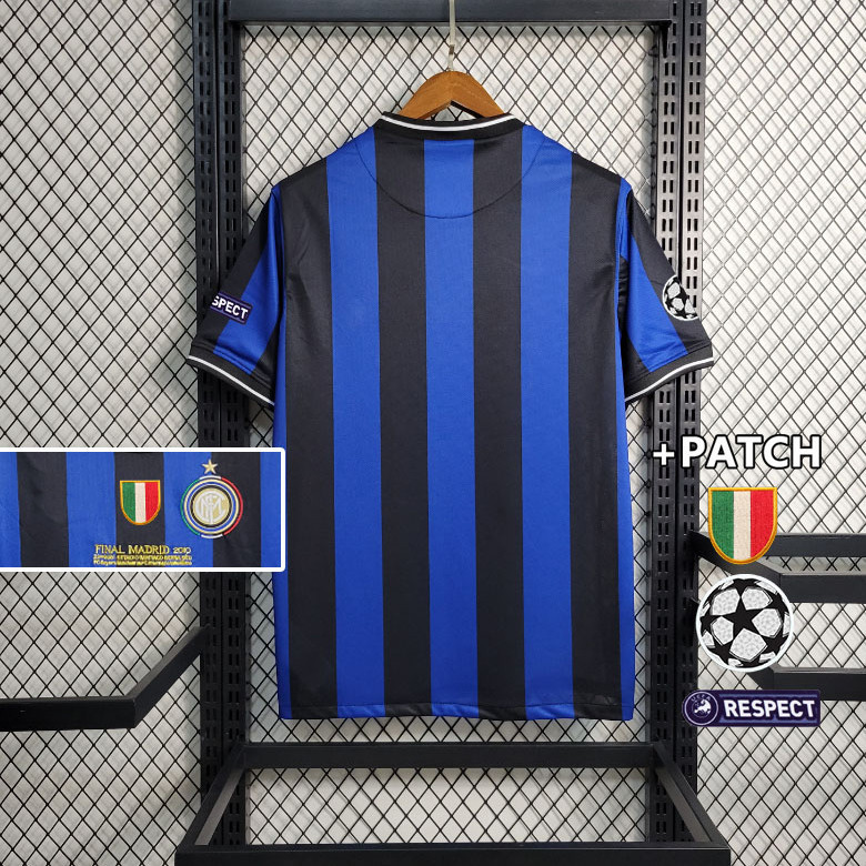 Sy3 09 / 10 Inter Milan sân nhà UCL Phiên bản cuối cùng Áo bóng đá chất lượng cao Áo thun Trẻ em Người lớn Plus Size YS3