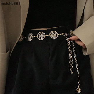 Meisha888 Thắt Lưng Kim Loại Tròn Thanh Lịch Cho Nữ Retro Vàng Bạc Khắc Rỗng Ra Dây Thắt Lưng Thời Trang Trang Trang Trí