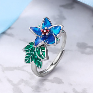 ❤ Ban Đầu Cloisonne Ngọc Series Hoa Sen Con Công Nhẫn Unisex Trang Sức Cá Chép Quà Tặng May Mắn Cung Điện Phong Cách Nhẫn